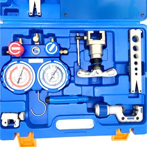 Kits de ferramenta de alargamento integrado da refrigeração, conjunto expansor de ferramenta de refrigeração VTB-5B com medidores de pressão refrigerante