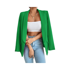 Herfst Winter Klein Kostuumjasje Top Blazer Populaire Midden-Oosterse Stijl met Polokraag Lange Mouwen Effen Kleur Voering Polyester - Product Image 3