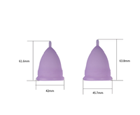 Muestra Gratuita de Copa Menstrual Reutilizable 2 en 1 Marca EE Modelo E002 100% Silicona de Grado Médico Talla S/L con Logotipo Personalizado