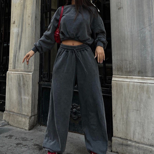 Women Tracksuit Long Sleeve Hoodies Winter Fleece Two Piece Set Fitness Training Sporty - Product Image 1