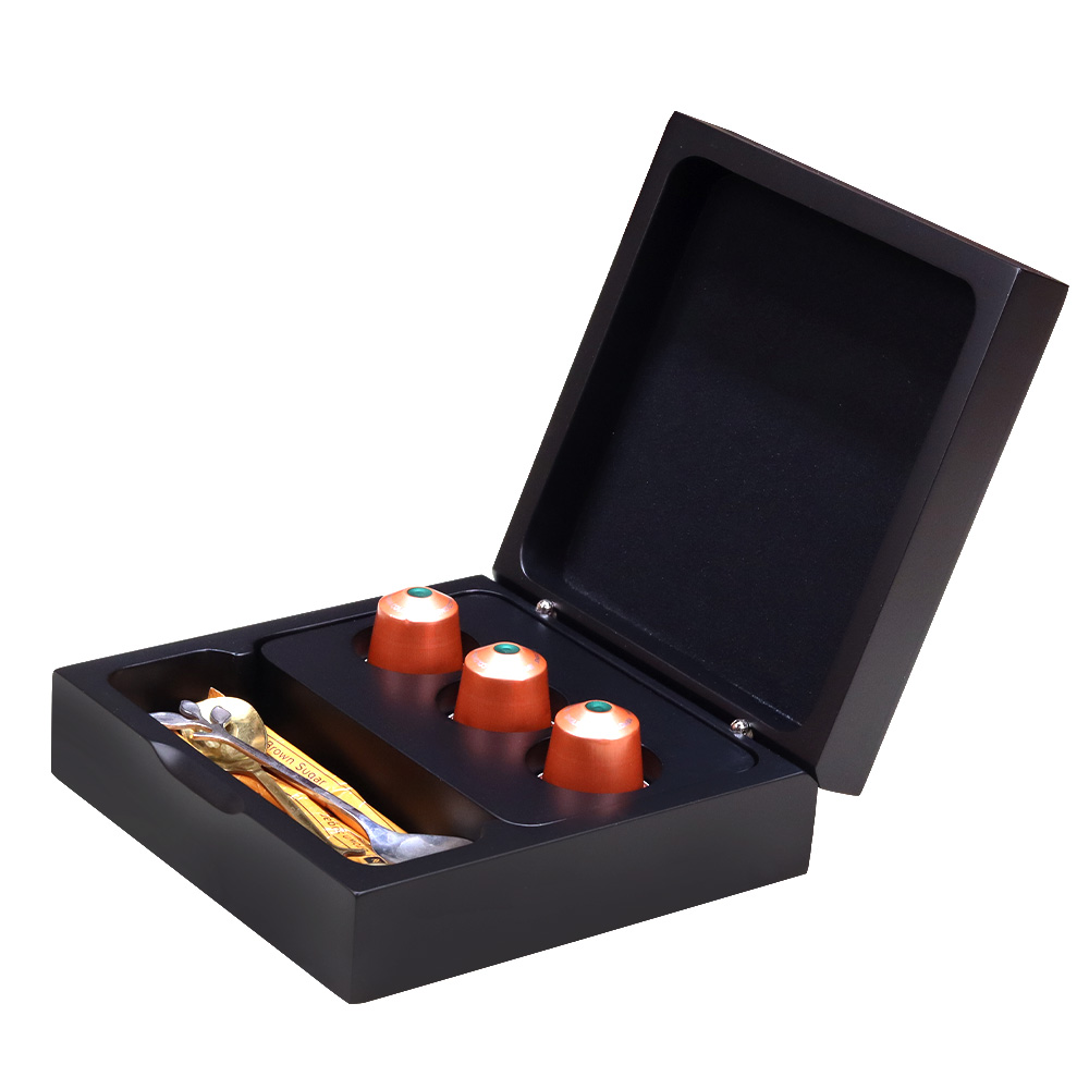 高級木製ネスプレッソコーヒーカプセルホルダーボックス63穴