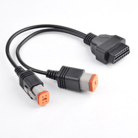 Cable Divisor de Diagnóstico 2 en 1 para Motocicleta, OBD2 de 16 Pines a 4 Pines + 6 Pines