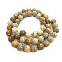 Perles rondes en pierre de corail naturel de haute qualité perles en vrac de jaspe de marguerite jaune pour la fabrication de bracelets de bijoux