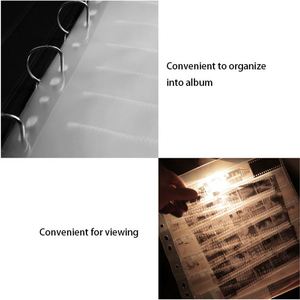 Pages de rangement pour films négatifs 35 mm avec trous latéraux, sacs sans acide, pages de préservation pour diapositives de films noir et blanc 135 mm - Product Image 3