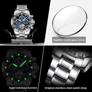 Reloj Mecánico de Acero Inoxidable para Hombre, Marca [Brand], con Puntero Luminoso, Resistente al Agua, Multifunción, Artículo Popular en Transmisión en Vivo, Una Pieza - Product Image 4