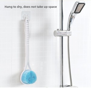 Body <b>Brushes</b> with Long-Handle Silicone Shower <b>Brush</b> <b>for</b> <b>Back</b> Scrub and <b>Bath</b> Massage - Product Image 5