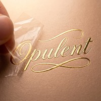 Étiquette de transfert en vinyle doré brossé durable personnalisée, logo en relief 3D pour flacon de parfum cosmétique haut de gamme