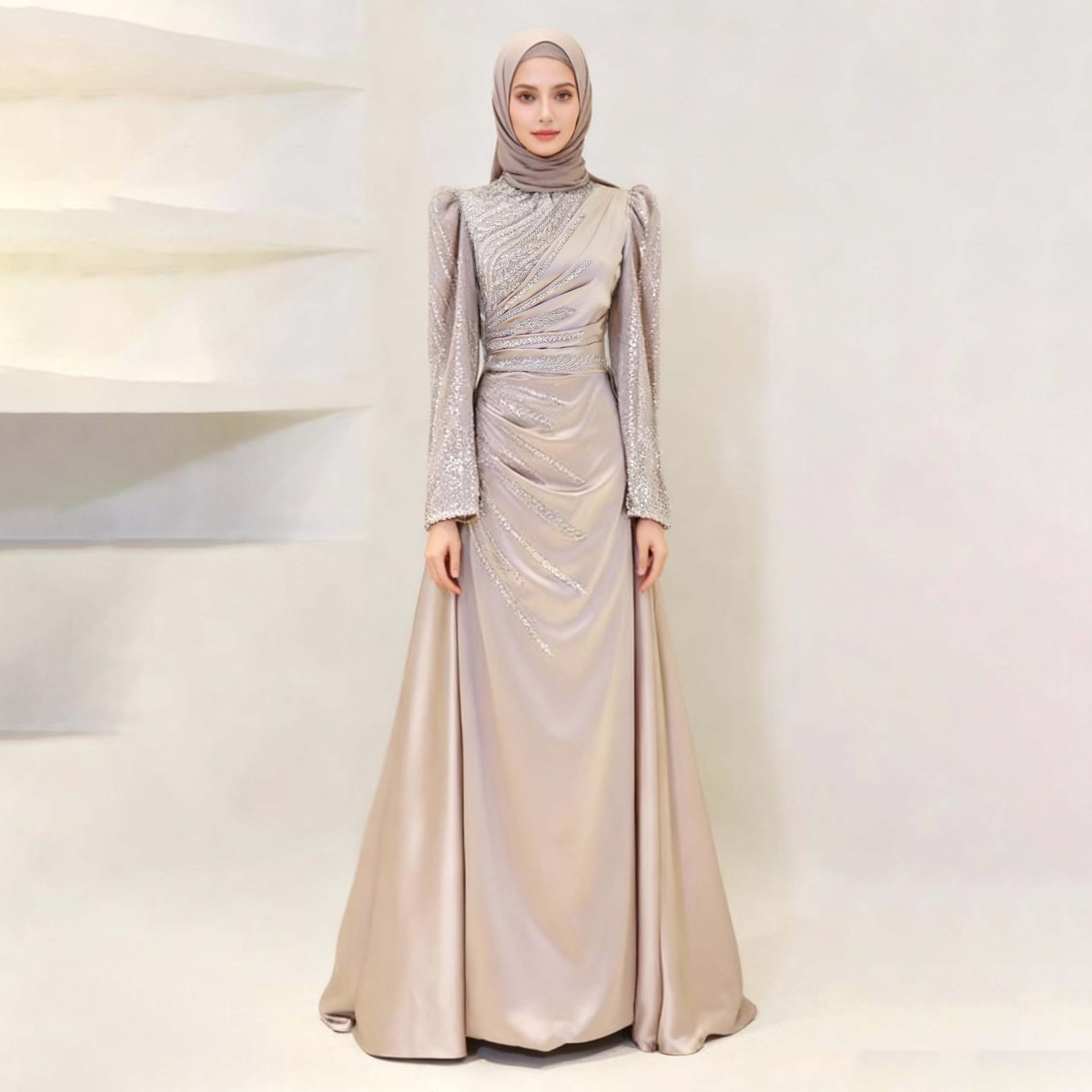 green emerald velvet dress Shay Islamic Evening Dress – ModaZehrada main image 1