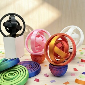 Jouet éducatif anti-stress personnalisé en PLA imprimé en 3D, boule planétaire à sept anneaux, ornement rotatif pour les doigts - Product Image 2