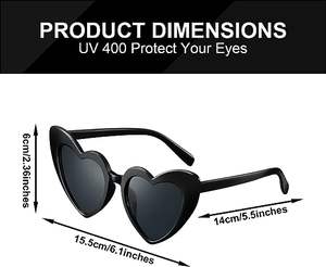 نظارات شمسية CONCHEN الأكثر مبيعًا للهدايا والحفلات على شكل قلب نظارات قلب عتيقة لحفل الزفاف - Product Image 3