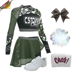 Logotipo personalizado manga comprida Cheerleading Uniforme Tops Cheerleading Profissional Uniformes Cheerleader Skort