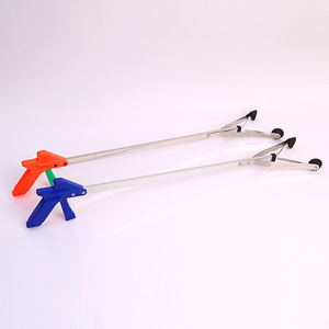 Mo Xuan Trash Tongs Aluminum Alloy 80cm Long Reach Garbage Picker For Outdoor Cleaning Blue Orange Color - Product Image 1