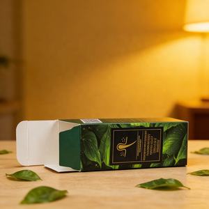 Paquete de tarjeta de nieve <span class=keywords><strong>blanca</strong></span> plegable para aceite de cabello de biotina Impresión de patrón hermoso con acabado UV de inundación de pantalla de seda - Product Image 3