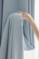 Tissu de rideau occultant en coton et lin double face bleu de qualité supérieure SA0367 pour la décoration de la pièce