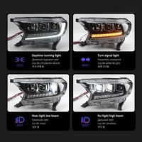 HETOP Ranger Scheinwerfer 2017-2021 Upgrade Auto LED-Scheinwerfer DRL 3-Linsen-Scheinwerfer Tuning Auto-Zubehör Frontleuchte für Ford