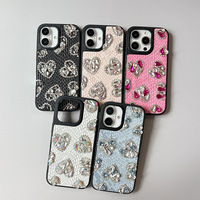 Coque de téléphone de luxe en strass en forme de cœur pour iPhone 17 Pro Max, design coréen, mode féminine, compatible iPhone 16 15 Plus 18