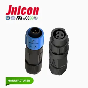 Jnicon Male Plug Female Socket IP67 Waterproof Connector 7A 300V Adapter M12
