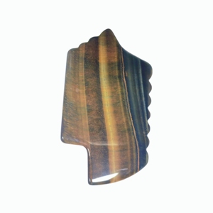 Planche Gua Sha en pierre d'œil de tigre naturelle, à dents irrégulières, pour le massage facial et corporel et la thérapie par points d'acupuncture - Product Image 3