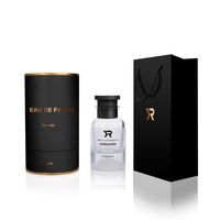 Botol parfum transparan, botol kaca silinder OEM 30ml/50ml/100ml dengan tabung hadiah dan tas