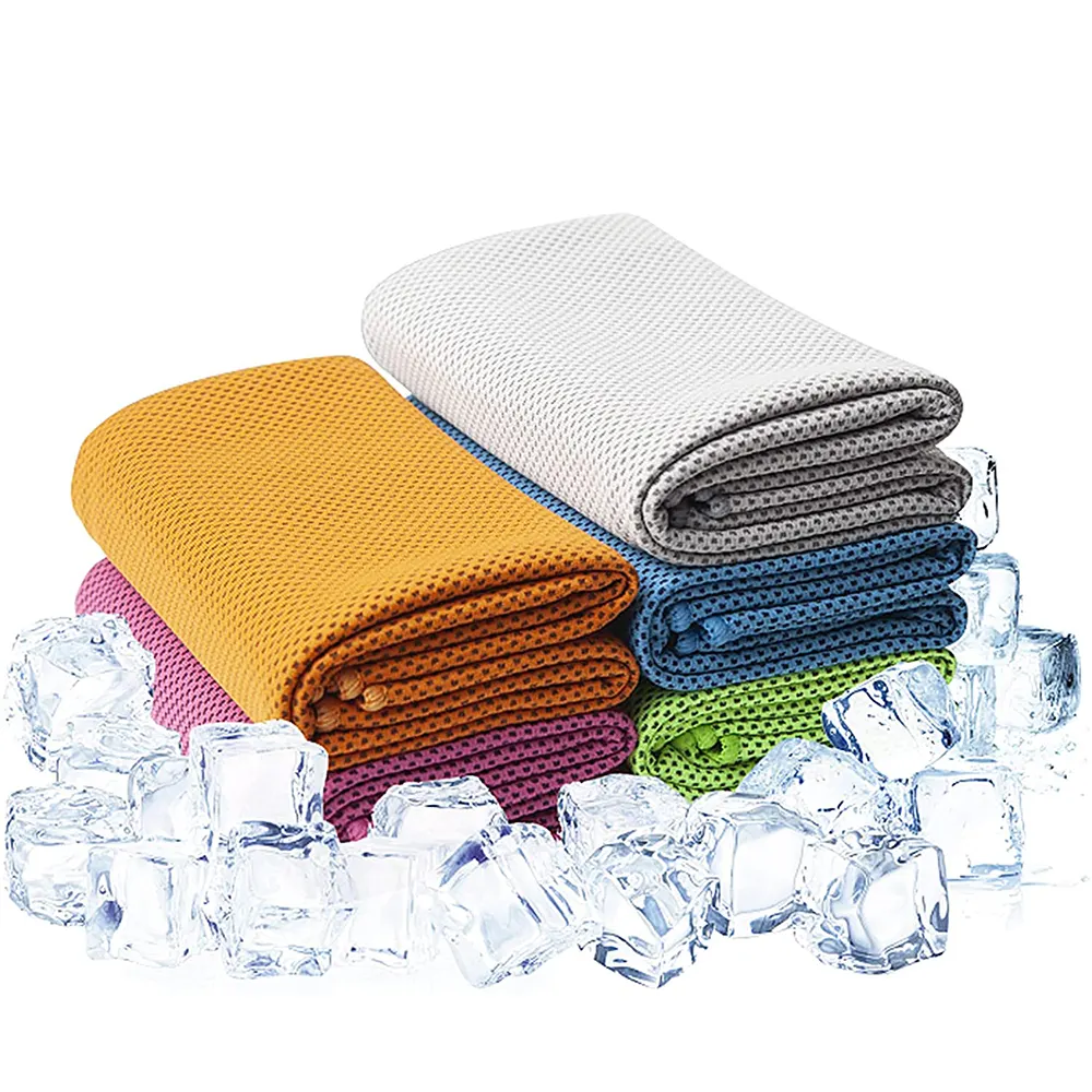Asciugamano di raffreddamento istantaneo per palestra sportiva in microfibra vendita calda all'ingrosso di fabbrica Plaid personalizzato tinta unita estiva 30*100cm o personalizzato