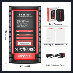 KINGBOLEN Ediag Plus OBD2 escáner compatible con lector de código todos los sistemas herramienta de diagnóstico de coche para IOS y Android incluyendo codificación ECU - Product Image 6