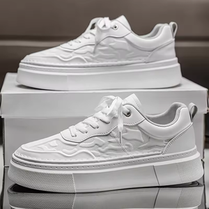 Chaussures de skate plates tendance pour hommes, respirantes, à semelle épaisse, baskets décontractées, chaussures élégantes pour hommes, chaussures de sport en cuir pour étudiants, chaussures de sport d'extérieur - Product Image 3