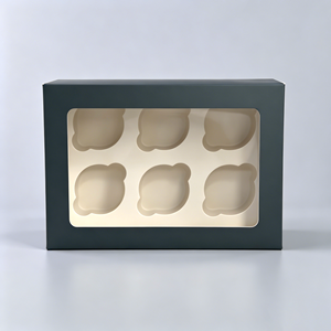 Customized 4-Hole Cupcake <b>Box</b> Eco-Friendly Recycled <b>Cake</b> Container Mini Cupcake Boxes Food Packaging Custom Packaging <b>Box</b> - Product Image 2