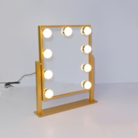 Grand miroir de maquillage Winway avec 9 ampoules LED à intensité variable, miroir de maquillage de bureau intelligent à commande tactile avec port de charge pour téléphone pour salon