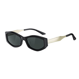Lunettes <span class=keywords><strong>de</strong></span> soleil hexagonales tendance en acétate avec pont métallique or/argent, logo <span class=keywords><strong>de</strong></span> marque personnalisé, monture rétro petite, OEM ODM, directement <span class=keywords><strong>de</strong></span> l'usine - Product Image 3