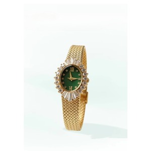 Montre chronographe de luxe 25 mm en or avec diamants, mouvement à quartz japonais, bracelet en métal pour femme - Product Image 6