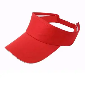 넓은 챙 자외선 차단 여름 바이저 사용자 정의 로고 야외 스포츠 태양 모자 단색 폴리 에스테르 태양 바이저
