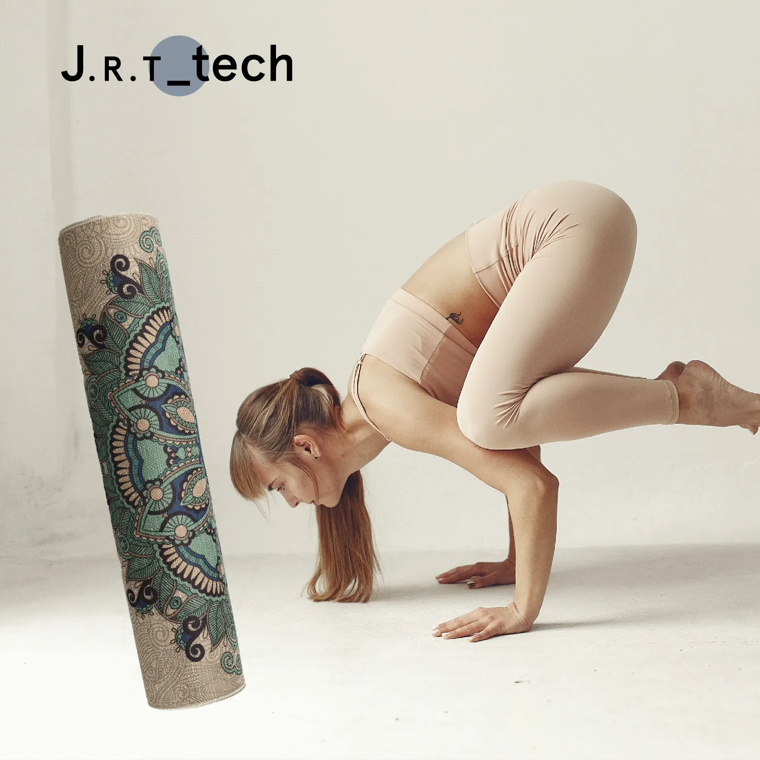 Best organic environmental friendly yoga mats with logo natural rubber jute yoga mat