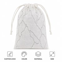 Sacs cadeaux en coton pur, pochette blanche à cordon pour cadeaux de mariage, sacs cadeaux pour la vente au détail, emballage personnalisé