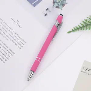 Giá Rẻ Stylus Bút Cao Su Sơn Bút Bi Biểu Tượng Tùy Chỉnh Bóng Bút 1.0Mm Đen Màu Xanh Nạp Với Logo In Cho Quà Tặng Khuyến Mãi