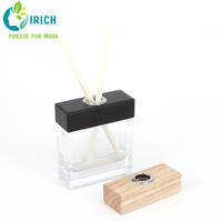 Bouteilles de diffuseur de roseaux avec couvercle rond en bois, luxe, vides, 200 ml, bouteille en verre pour diffuseur d'arômes