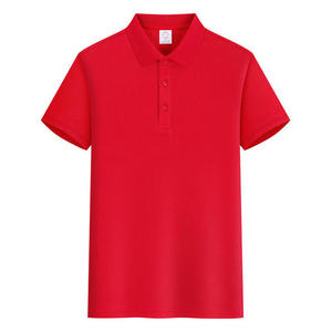 Polo personnalisé pour homme, couleur unie, coton Oxford, tissu fin, vêtements de sport, manches courtes, rouge, personnalisable pour l'été - Product Image 1