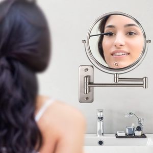 Hotel moderno clásico cromado <span class=keywords><strong>espejo</strong></span> montado en la pared baño vestidor decoración <span class=keywords><strong>360</strong></span> grados doble cara 1X <span class=keywords><strong>espejo</strong></span> de aumento - Product Image 4