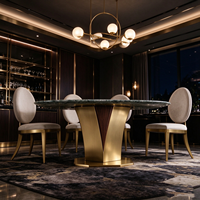 Ensemble de table à manger rectangulaire en marbre, design turc, mobilier d'hôtel de luxe, moderne et unique, 4 chaises, prix abordable
