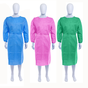 Prix de gros d'usine 50pcs /ctn robe chirurgicale jetable <span class=keywords><strong>PP</strong></span> <span class=keywords><strong>SMS</strong></span> robe jetable bleue - Product Image 2