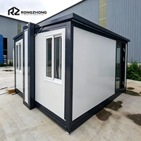 Maison préfabriquée modulaire portable extensible de type conteneur, personnalisable, pour une à deux familles