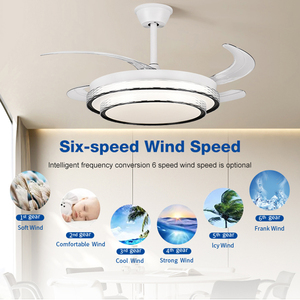 Bán Hot Bán Buôn trong nhà phòng ngủ hiện đại phòng khách văn phòng điều khiển từ xa 42 inch có thể thu vào LED quạt trần với ánh sáng - Product Image 2