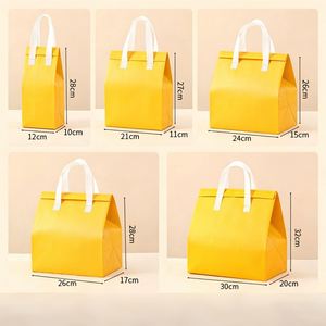 Sac isotherme jetable en non-tissé épaissi avec feuille d'aluminium pour café, barbecue, plats à emporter et traiteur – Vente en gros - Product Image 4
