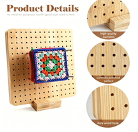 Ensemble de planches à bloquer en bambou pour le crochet avec épingles en acier inoxydable, tapis de blocage fait main pour les carrés Granny, idéal pour les amateurs de crochet
