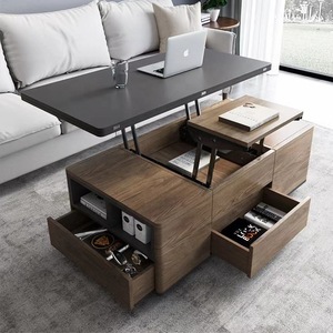 Cross-border multifunctional living room <b>folding</b> coffee <b>table</b>, wooden floor-standing storage <b>table</b>, high-value home tea <b>table</b> - Product Image 4