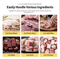 Machine à découper la viande en acier inoxydable avec fonction automatique pour trancher, couper en bandes et couper en dés le bœuf et les poitrines de poulet