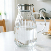 Carafe en verre pour jus frais, bar à mimosa, pot à boissons, pot de conservation des vitamines pour le buffet du petit-déjeuner 1,2 L
