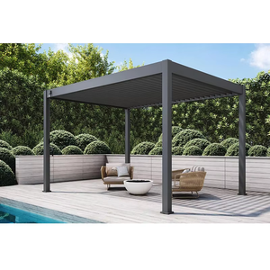 Pérgola de Aluminio para Todas las Estaciones, Personalizada, de Fácil Instalación, Gazebo Metálico Resistente a la Lluvia, Impermeable para Exteriores - Product Image 4