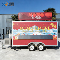 Camions de restauration entièrement équipés, remorque de camion de restauration de 4 mètres pour dumplings et momos, cuisine commerciale avec double évier et tiroir-caisse