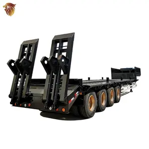 Heavy Low Bed Semi Trailer 100tons 3 Axles 80t Lowbed Lowboy Low Flatbed Trailer