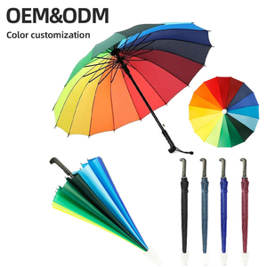 Arco Iris Pagoda Sombrilla al aire libre Mango largo Señora Moda Paraguas - Product Image 6